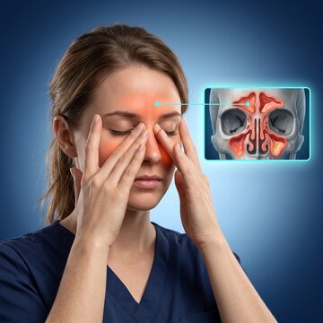 3D Human Sinus Inflammation and Facial Pressure Visualization