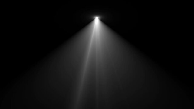 White center spotlight stage light beams on black background, projector rays for product showcase, theater performance, Empty studio showroom.