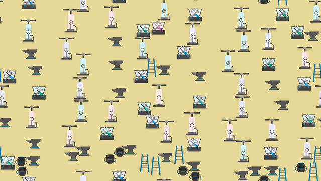 Anvils, Air Pumps, and Toolboxes Pattern