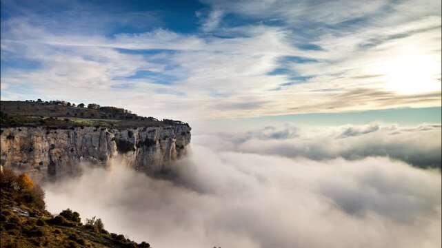 a stunning timelapse in and above the clouds of the beautiful tavartet mountain lan