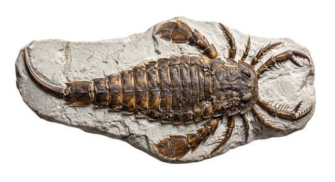 Well-Preserved Eurypterid (Sea Scorpion) Fossil Embedded in Rock &mdash; Prehistoric Arthropod Specimen