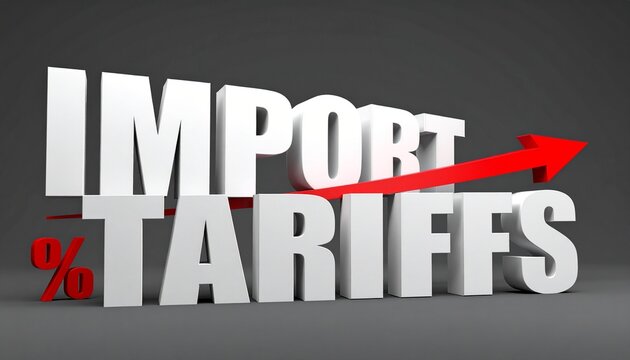 Import Tariffs Rising with Red Arrow
