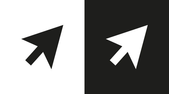 Computer mouse cursor arrow icon vector set with interface navigation computer technology software monochrome