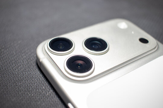 Close-up of modern smartphone rear cameras