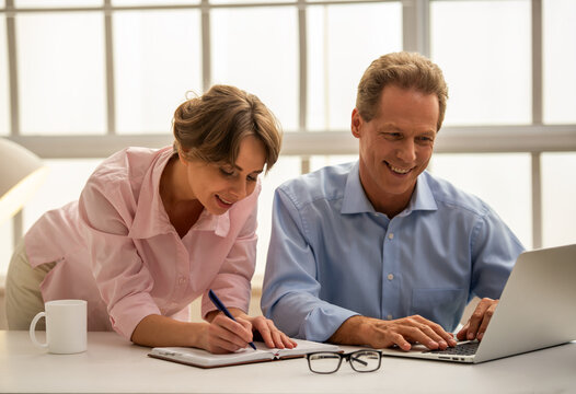 Productive Couple Working.
