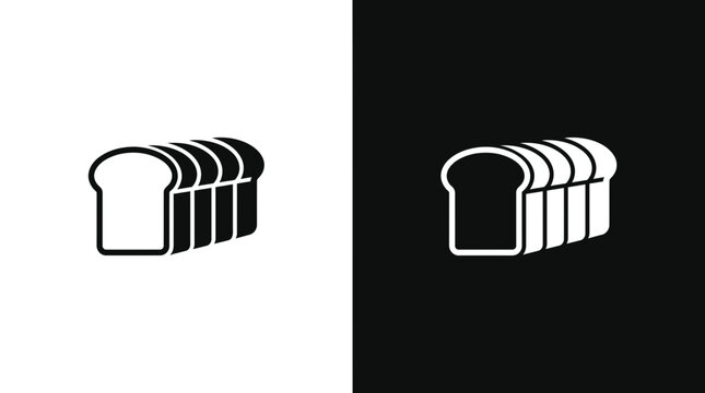 Sliced loaf of bread vector icon with silhouette breakfast carbohydrate minimalist isolated culinary nutrition