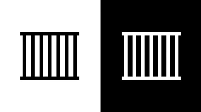 Prison cell bars icon for security and incarceration concepts with security boundary confinement imprisonment