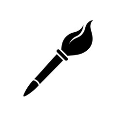 Obraz premium Black paint brush icon for art and design Vector