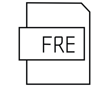 Minimalist file format document icon labeled with fre text document extension