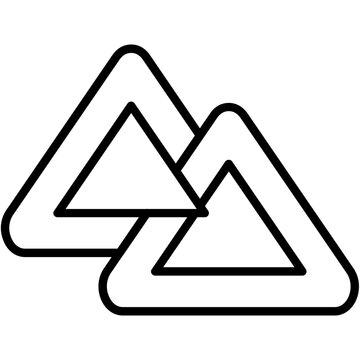 Interlocking triangles valknut line icon, minimal logo