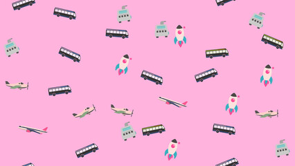Cute Transportation Vehicles Pattern © aram
