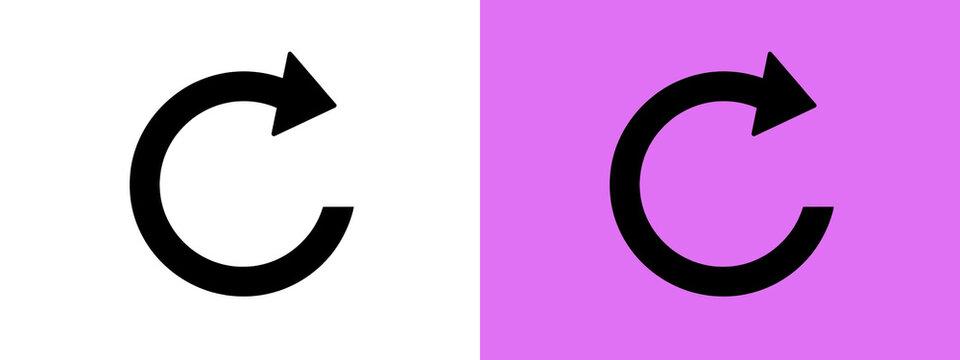 Black circular reload arrow icon graphic