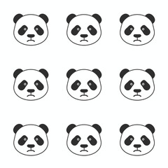 Fototapeta premium panda bear icons