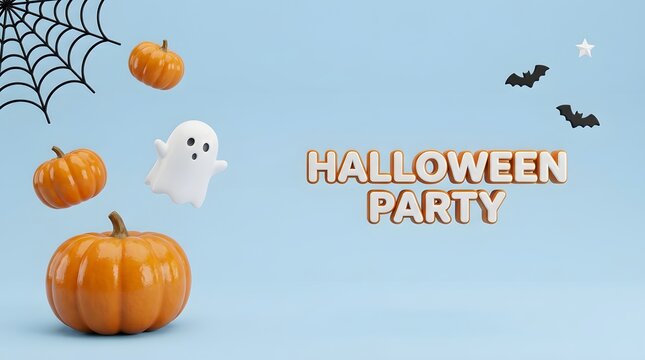 Celebrate the spooky season with delightful pumpkins playful ghosts and fluttering bats in a festive halloween party atmosphere