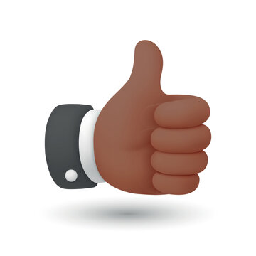 Thumbs Up Vector Illustration. 3d Like Hand Icon, 3D Thumb Up Gesture Illustration for Approval, Positive Feedback, Social Media, Success, Vote, Agreement, Good Review Design