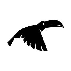 Fototapeta premium toucan flying glyph icon. toucan side view illustration.