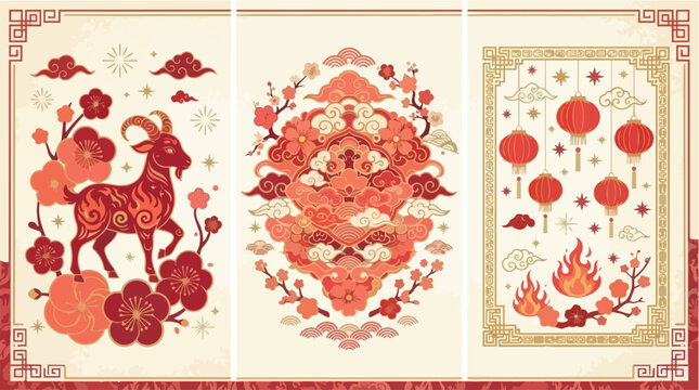 Three panel Fire Goat poster 