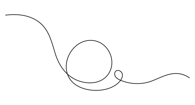 Circle loop line continuous line art vector illustration with editable stroke