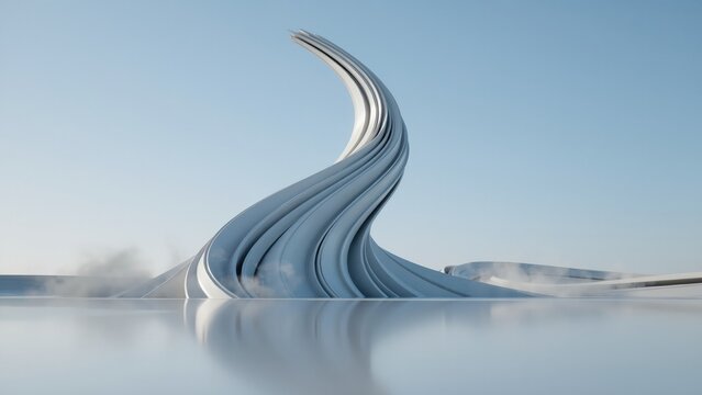 3d rendered futuristic skyscraper building performing architectural visualization in urban environment with natural lighting
