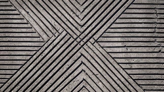 Geometric Linear Grooves on Textured Concrete Surface