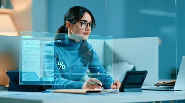 Bank advisor reviewing a loan prequalification checklist at a desk