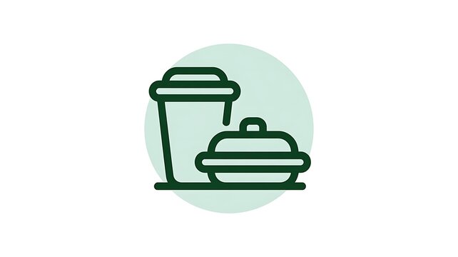 Takeaway coffee cup and food container icon