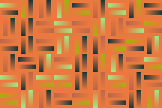 Abstract geometric pattern with orange background and gradient rectangles