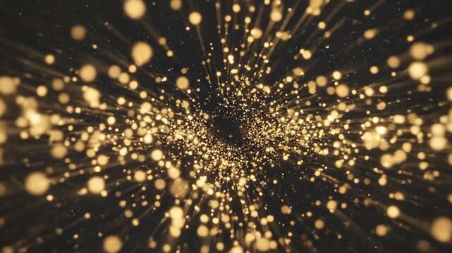 Vibrant Golden Sparkles in Motion Creating a Mesmerizing Visual Display
