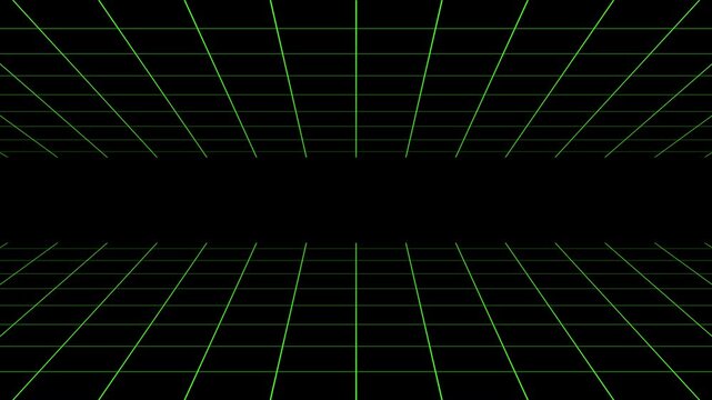 Abstract red square pattern wireframe grid line graph moving right to left background loop, with animated perspective geometric cyber graph and futuristic high tech data visualization display
