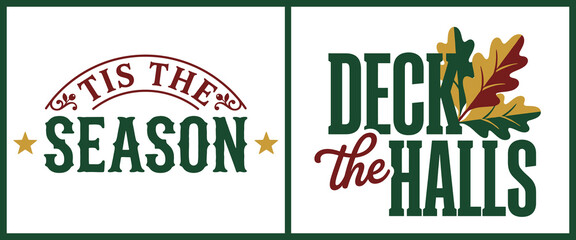 Vintage Christmas 'tis the season sign with bulb lights and season's greetings text. © Tabassum Studio
