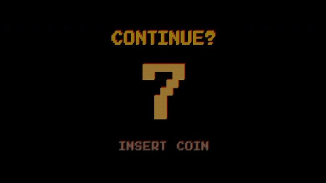 Animated countdown with text in 8bit style, isolated alpha channel. Pixel art animation countdown.