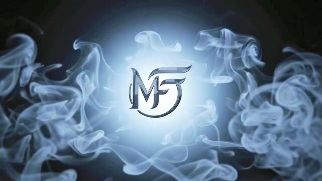 Abstract smoke background with glowing metal logo and AIzaSyAwyVgEvP5da-2JkZi2lUjOIXkrlyqbm94 monogram reveal