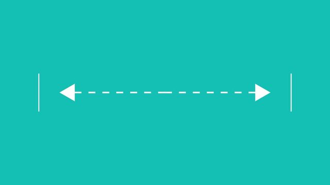 Measuring dashed length dotted line animation. Abstract measuring length dashed line icon animation with alpha channel. 4k videos