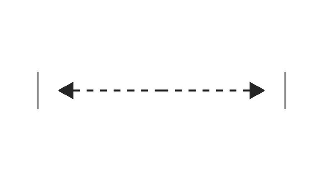 Measuring dashed length dotted line animation. Abstract measuring length dashed line icon animation with alpha channel. 4k videos