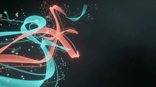 Data Ribbons Twisting Through Digital Space Technology Background