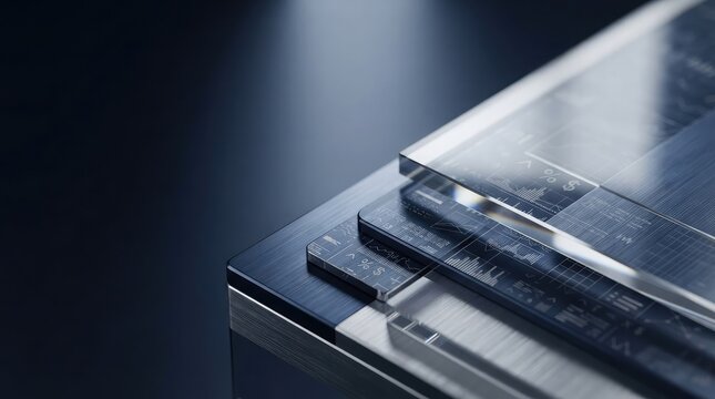 Background stack of reflective metallic and dark composite construction material