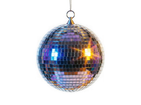 Shiny disco ball isolated on transparent background