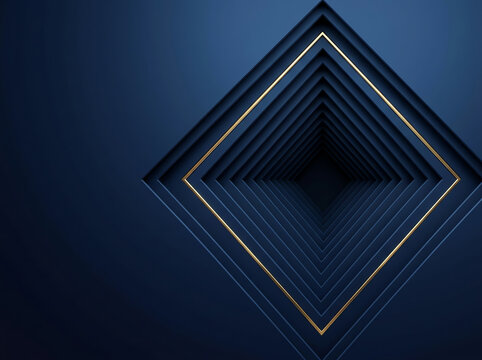 Elegant dark abstract luxury banner template with golden frame background