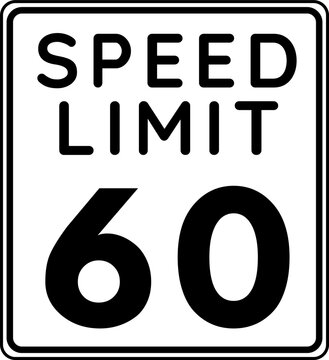 Speed Limit 60 mph Traffic Sign