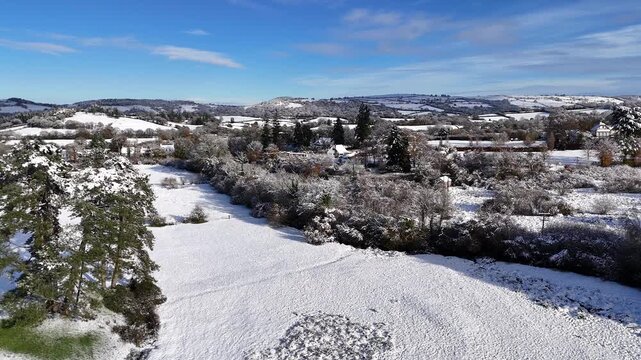 Chagford Snowy Fields and Village Edge