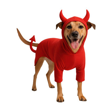 PNG Dog in red devil costume