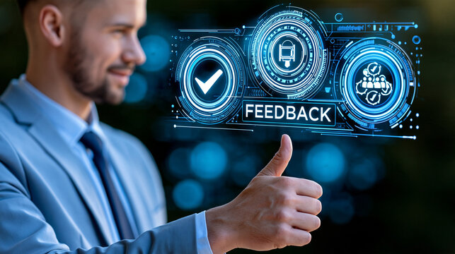 Professional analyzing user feedback through an interactive digital dashboard with quality indicators and automated categorization, customer insights, feedback analysis, quality