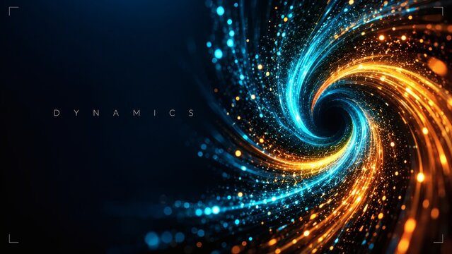 Kinetic Fluidic Particle Vortex with Clean Spaced Dynamics Typography