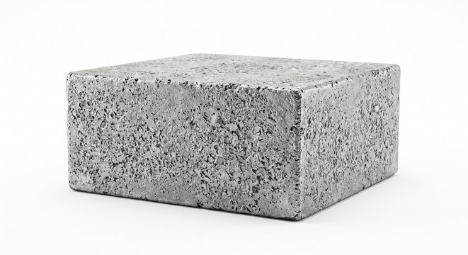 Sacrificial anode block for offshore wind foundation cathodic protection. Machined solid zinc alloy ingot with heavy anti-corrosive surface. Isolated on white.