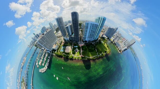 Amazing aerial fisheye drone video Edgewater Miami 2026