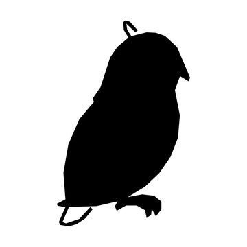 Minimal single line owl hooting open beak icon