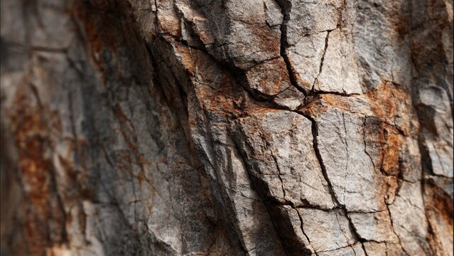 Close up detailed texture of weathered and cracked grey stone rock surface with geological texture rough surface stone wall rock pattern natural stone