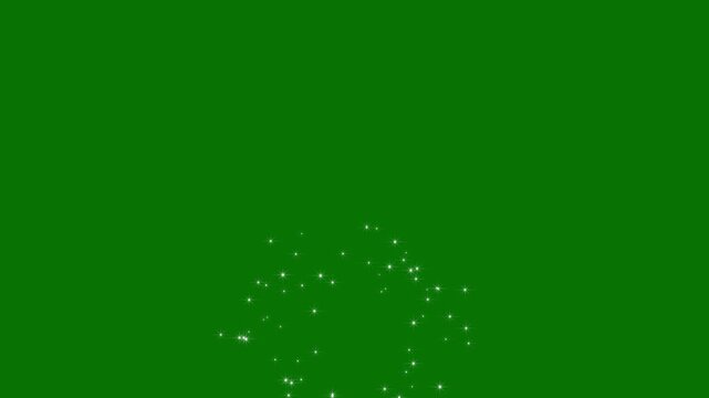 Night star dust trail, white twinkling particles, glowing glitter burst blast sparkle effect, magic sparkles glitter blast stars, glowing twinkling glitter star, on green screen background.4k