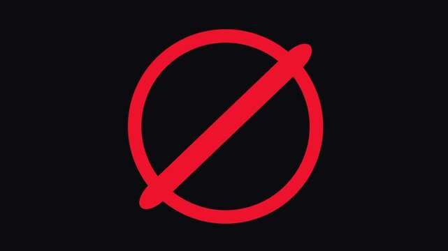 Red prohibited signs on black background