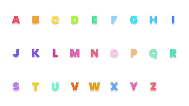 Colorful alphabet letters arranged
